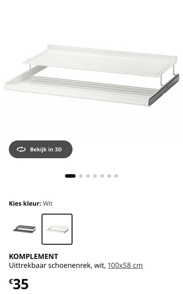 Komplement schoenenrek ikea, Ophalen, Zo goed als nieuw