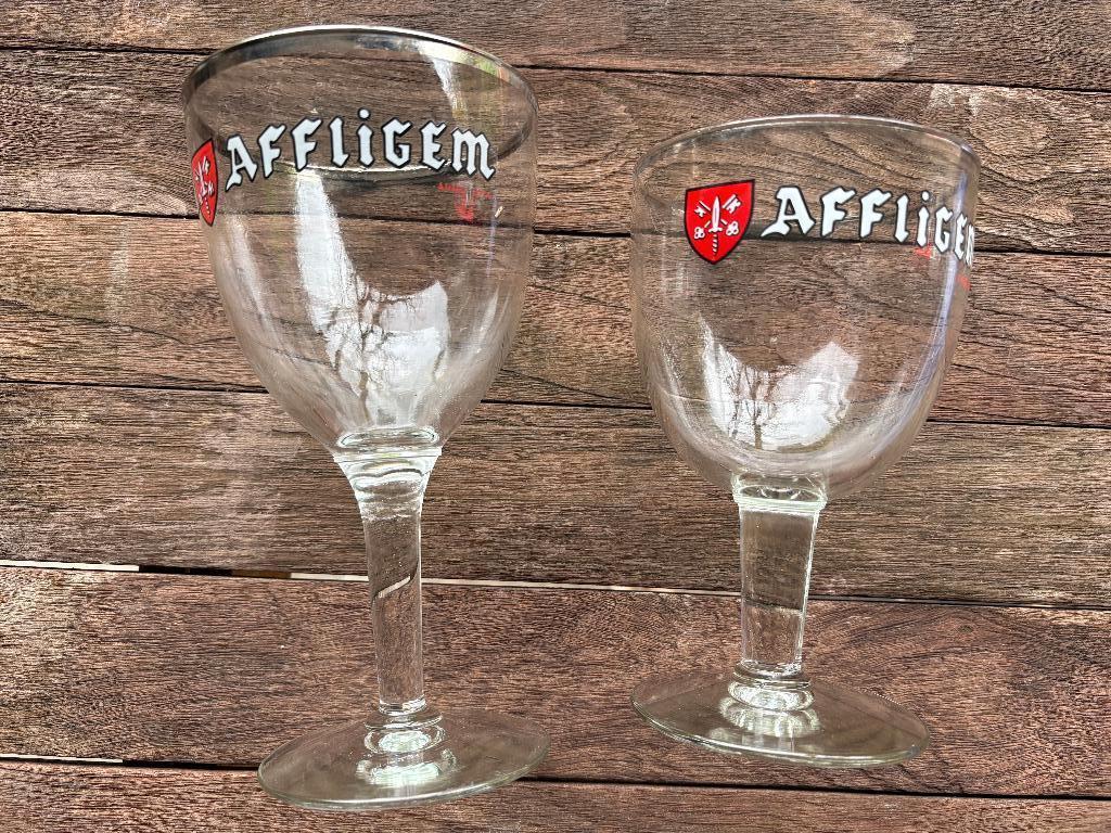 Affligem (2 glazen), Verzamelen, Ophalen of Verzenden, Gebruikt, Glas of Glazen, Overige merken