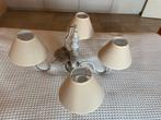 Luchter landelijke stijl met lampen en 4 kapjes, Huis en Inrichting, Ophalen, Zo goed als nieuw