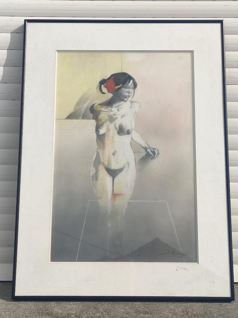 technique mixte femme nue signe jacques ransy, Antiquités & Art, Art | Dessins & Photographie, Enlèvement ou Envoi