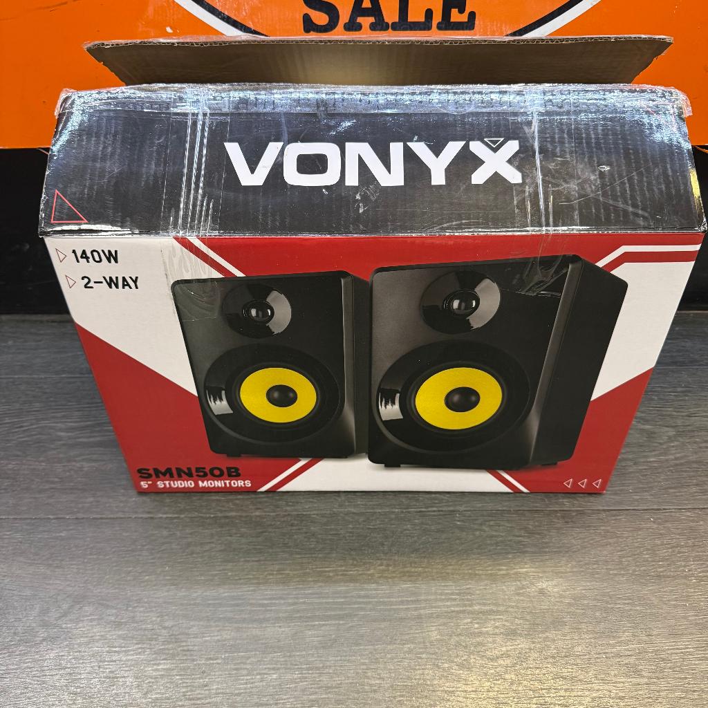Vonyx Smn50b 5'' Studio monitor speakers - met doos, TV, Hi-fi & Vidéo, Enceintes, Enlèvement ou Envoi, Comme neuf, 120 watts ou plus
