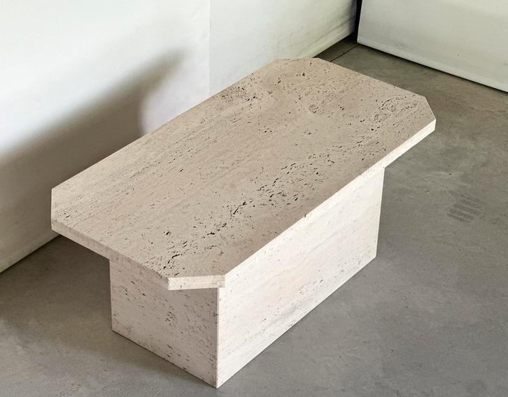 Vintage travertine coffeetable, Antiek en Kunst, Antiek | Meubels | Tafels, Ophalen