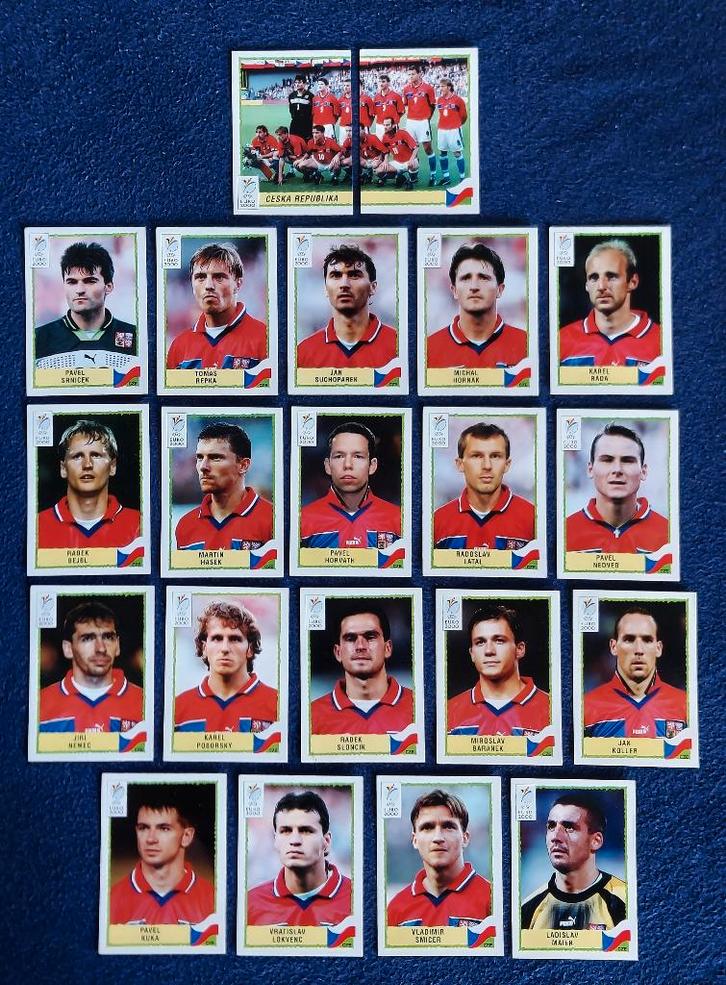 21 versch. Panini stickers voetbal ' Euro 2000 - Cescosl. ', Hobby & Loisirs créatifs, Autocollants & Images, Neuf, Plusieurs autocollants