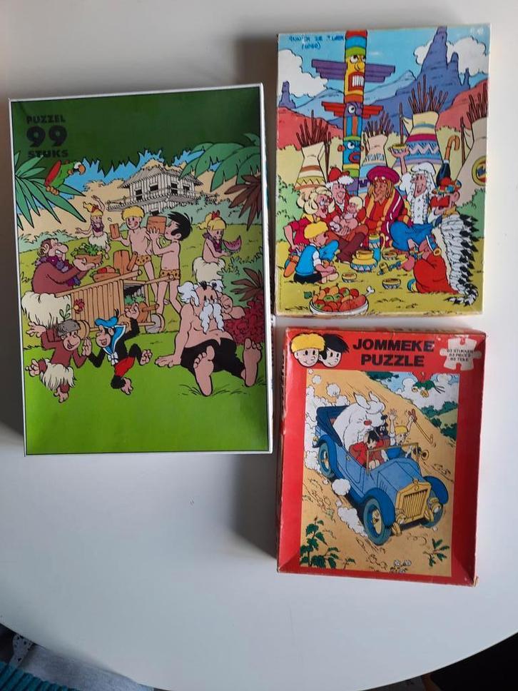 Lot 3 puzzels jommeke  (Het Volk Europress) 2 x 63st en 99st, Verzamelen, Stripfiguren, Gebruikt, Boek of Spel, Ophalen of Verzenden
