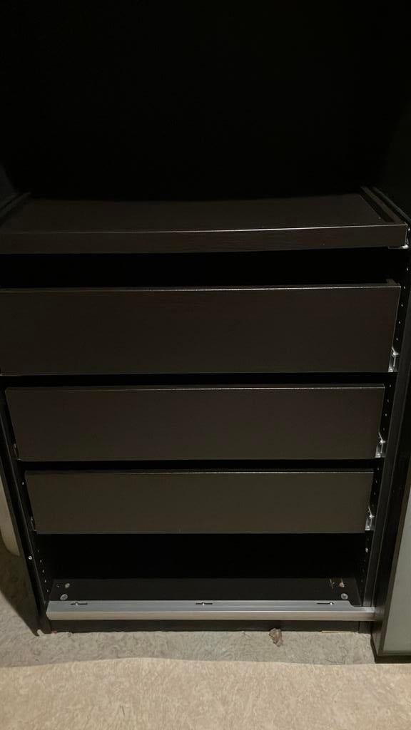 Tiroirs PAX noir-brun 75cmx58cm, Moins de 100 cm, Enlèvement, Utilisé, 50 à 100 cm