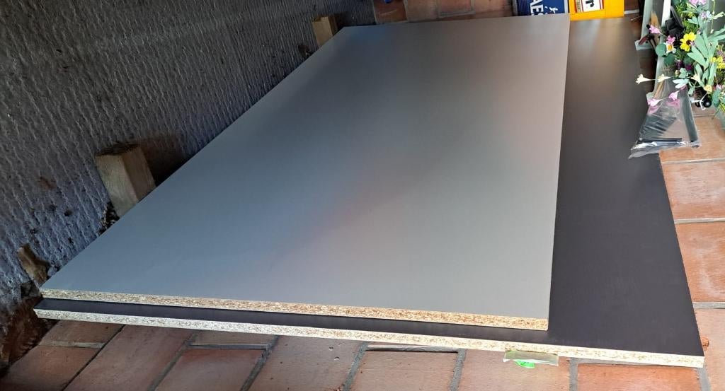 Meubelplaat nieuw kleur grijs, Doe-het-zelf en Bouw, Platen en Panelen, Nieuw, HPL, 20 tot 50 mm, Ophalen