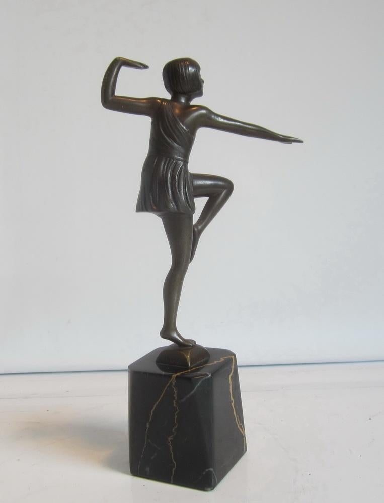 Bronze art déco ancien, danseuse, Antonin MARA, vers 1920, Envoi, Art deco, Brons, Statue