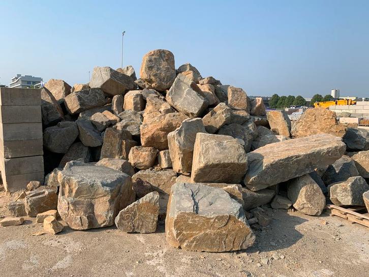 Vijverstenen Oeverstenen Keien XXL Gres Bont stapelmuur, Tuin en Terras, Grind, Keien en Split, Nieuw, Kei, Multi, Zandsteen, Ophalen of Verzenden