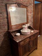 Antiek houten wandmeubel met marmeren blad, Ophalen