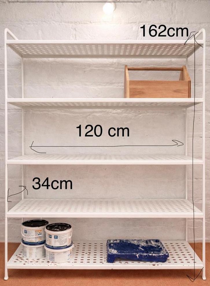 Grande étagère blanche métallique ikea, Huis en Inrichting, Kasten | Stellingkasten, Zo goed als nieuw, Ophalen
