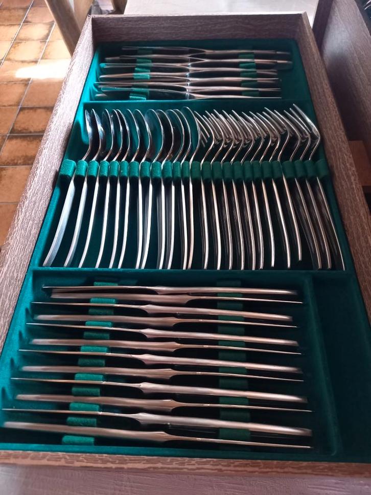 Zeldzame 72 delige bestekset Lucky Wood uit 1974, Antiek en Kunst, Antiek | Bestek, Ophalen