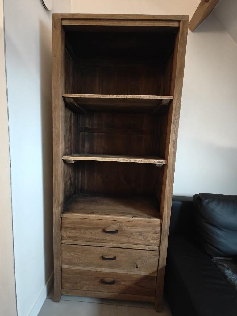 Armoire ouverte, bibliothèque (bois massif), 25 à 50 cm, Moins de 100 cm, Enlèvement, Utilisé