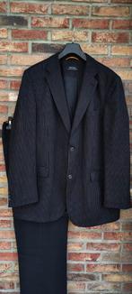 Zwart pak met dunne lichtgrijze lijnen en broek T54eur, Zwart