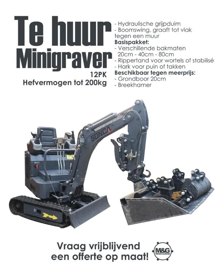 minigraver 1 ton, Zakelijke goederen, Machines en Bouw | Kranen en Graafmachines, Graafmachine, Ophalen