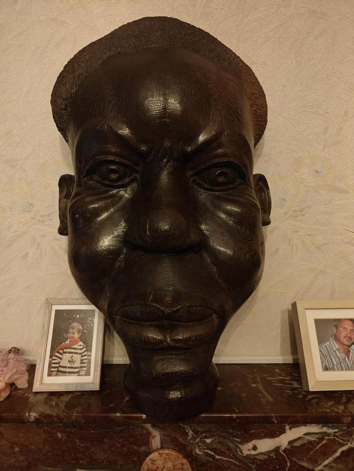 Grand masque décoratif en bois sculpté – pièce murale, Maison & Meubles, Accessoires pour la Maison | Statues de Bouddha, Enlèvement ou Envoi