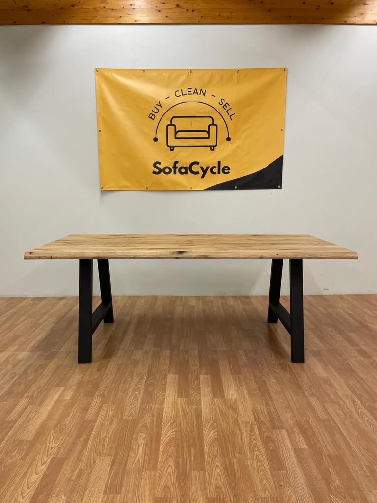 Table à manger en chêne massif -Livraison à domicile (NEUVE), Antiquités & Art, Enlèvement ou Envoi