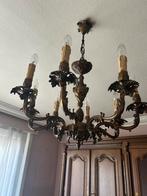 Lustre ancien en bronze, 6 points lumineux, Enlèvement, Comme neuf