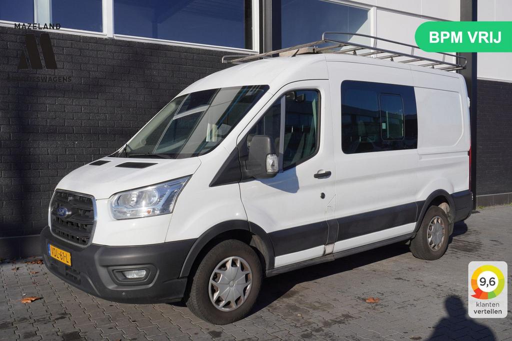 Ford Transit 2.0 TDCI L2H2 Dubbel cabine EURO 6 - Airco - Cr, Parkeersensor, Wit, Bedrijf, Ford
