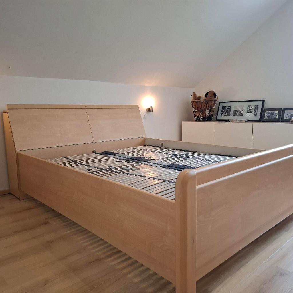 bedkader 160x200 met verstelbare lattenbodems, Ophalen, Gebruikt, Tweepersoons, Bedbodem