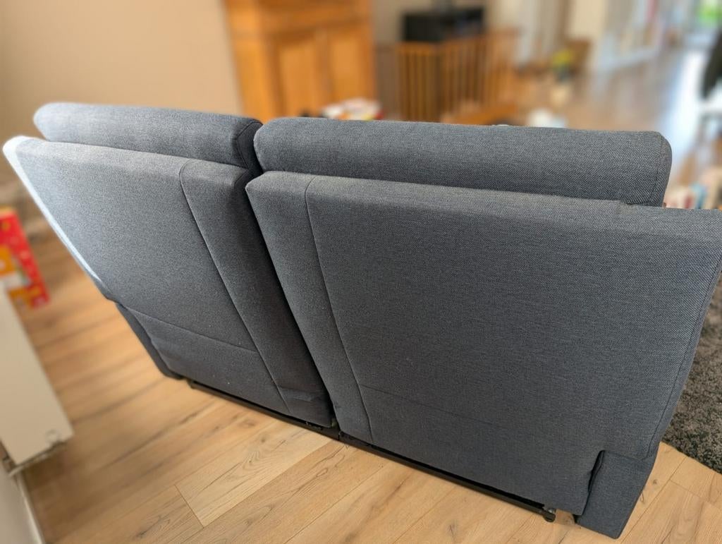 Lot deux canapés tissu dont un relax manuel, 75 à 100 cm, Enlèvement, Utilisé, Tissus