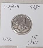 munt Guyana  25 cent 1980 UNC, Postzegels en Munten, Ophalen of Verzenden