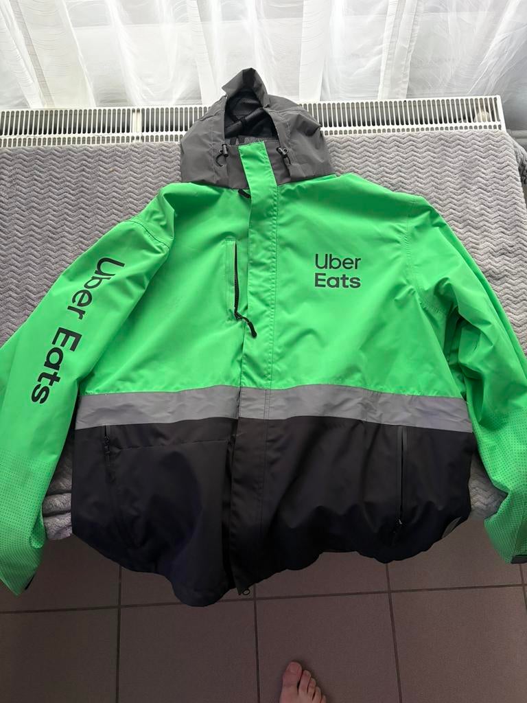 Uber Eats XXL-jack, Kleding | Heren, Ophalen, Zo goed als nieuw, Overige maten, Groen
