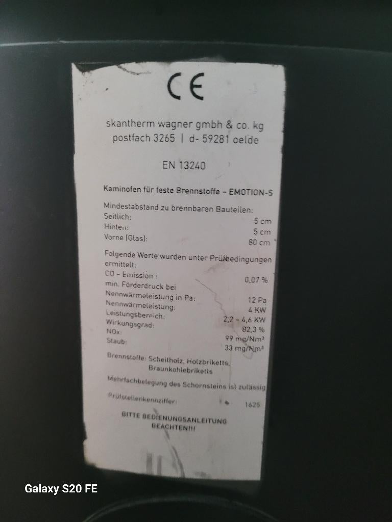 Poêle Skantherm Emotion S – Pivotant, Maison & Meubles, Enlèvement, Utilisé, Bois, Poêle à bois