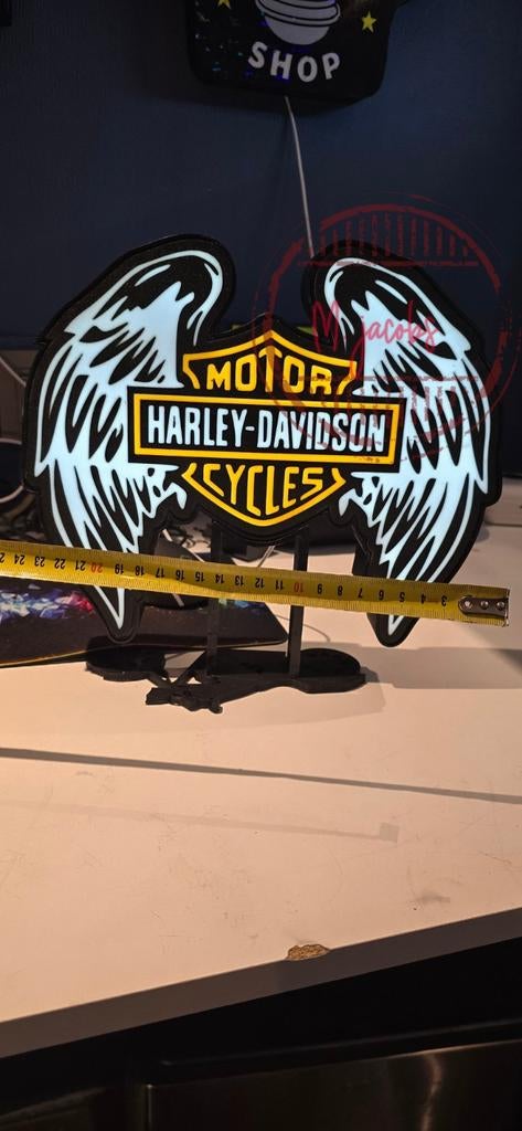 Panneau publicitaire Harley Davidson unique avec lumières LE, Collections, Enlèvement ou Envoi, Panneau publicitaire