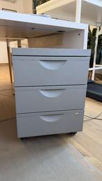 Zwarte en grijze lage ladekasten bureau, Huis en Inrichting, Ophalen, Gebruikt, Bureau