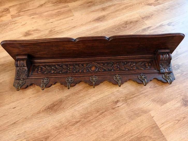 Prachtige Antieke Eiken Kapstok, Huis en Inrichting, Woonaccessoires | Kapstokken, Zo goed als nieuw, Wandkapstok, Minder dan 100 cm