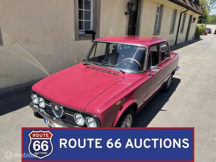 Alfa Romeo Giulia Nuova Super 1300 | 1975 | Route 66 Auction, Auto's, Oldtimers, Bedrijf, Te koop, Alfa Romeo, Benzine, Overige carrosserie