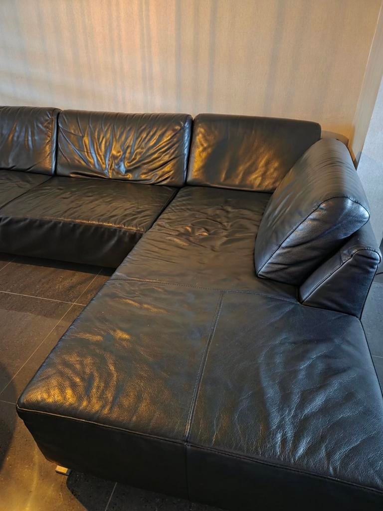 Lederen salon in mooie staat!, Huis en Inrichting, Ophalen, Gebruikt, Leer, Modern