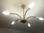 Lustre Laiton retro 5 feux, Enlèvement, Utilisé, Métal