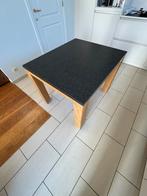 Mooie en stevige eettafel in eikenhout met granieten blad., Huis en Inrichting, Ophalen, Gebruikt, 50 tot 100 cm, 50 tot 100 cm