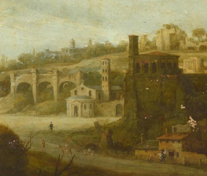Vlaams werk 17de eeuw - Campo Vaccino / Forum Romanum, Antiek en Kunst, Kunst | Schilderijen | Klassiek, Ophalen of Verzenden
