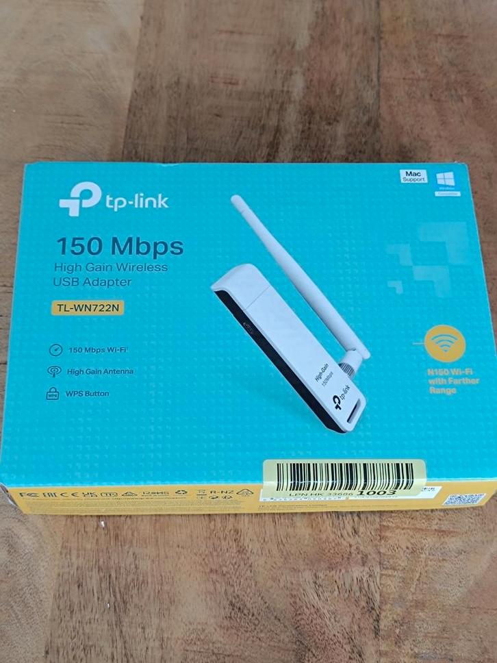 Clé WiFi TP-Link TL-WN722N – Haut Gain – 150 Mbps., Computers en Software, Netwerkkaarten, Zo goed als nieuw, Ophalen of Verzenden