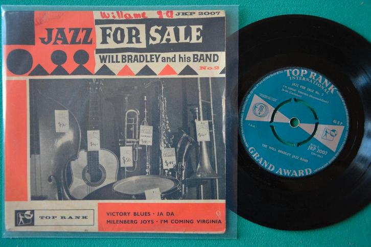 The Will Bradley Jazz Band– Jazz For Sale - B - vinyl singel, Cd's en Dvd's, Vinyl Singles, Gebruikt, EP, Jazz en Blues, 7 inch