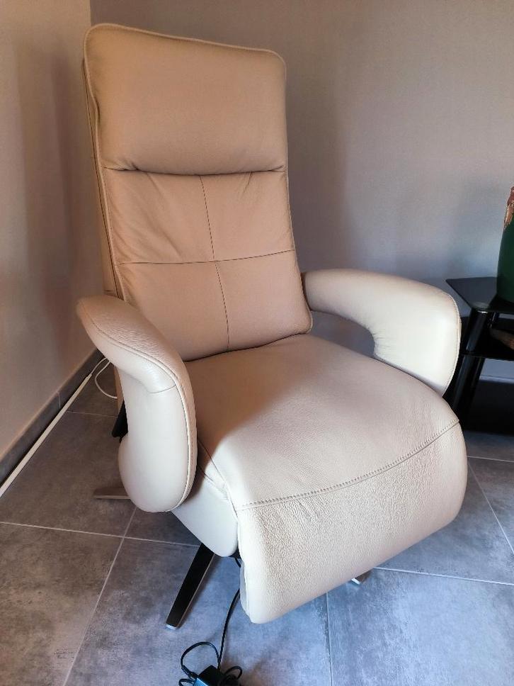 Fauteuil Relax cuir, Huis en Inrichting, Fauteuils, Zo goed als nieuw, Leer, 75 tot 100 cm, 75 tot 100 cm, Ophalen