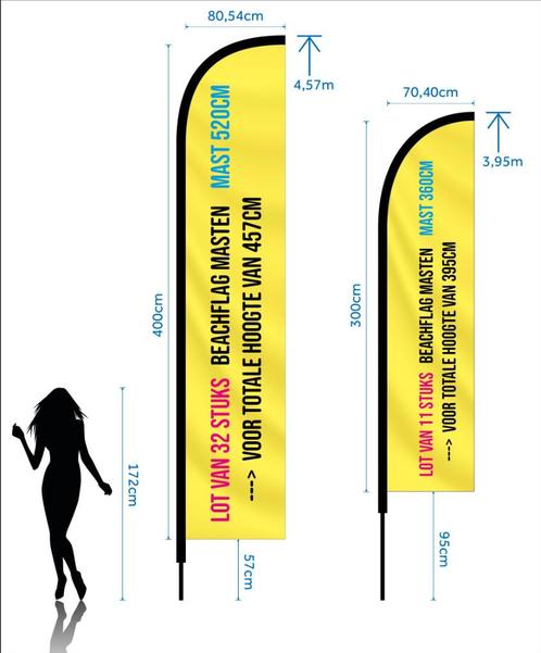 LOT 43 stuks BeachFlag Masten SPOTPRIJS     400, Divers, Drapeaux & Banderoles, Neuf, Enlèvement ou Envoi