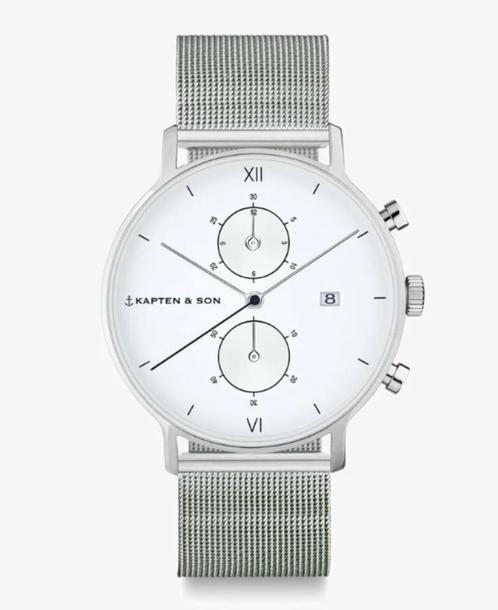 Kapten & Son Horloge -  Chrono Silver Mesh, Handtassen en Accessoires, Horloges | Heren, Zo goed als nieuw, Polshorloge, Overige merken