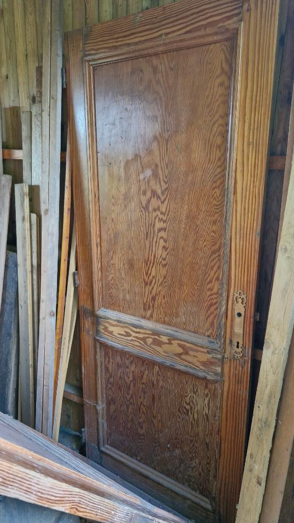 Steekdeuren (2) met koperen vergrendelingen en platen, Doe-het-zelf en Bouw, Glas en Ramen, Gebruikt, Overige typen, 160 cm of meer