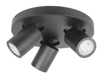 Spot de salle de bain rond à 3 lumières Oliver IP44 GU10 LED