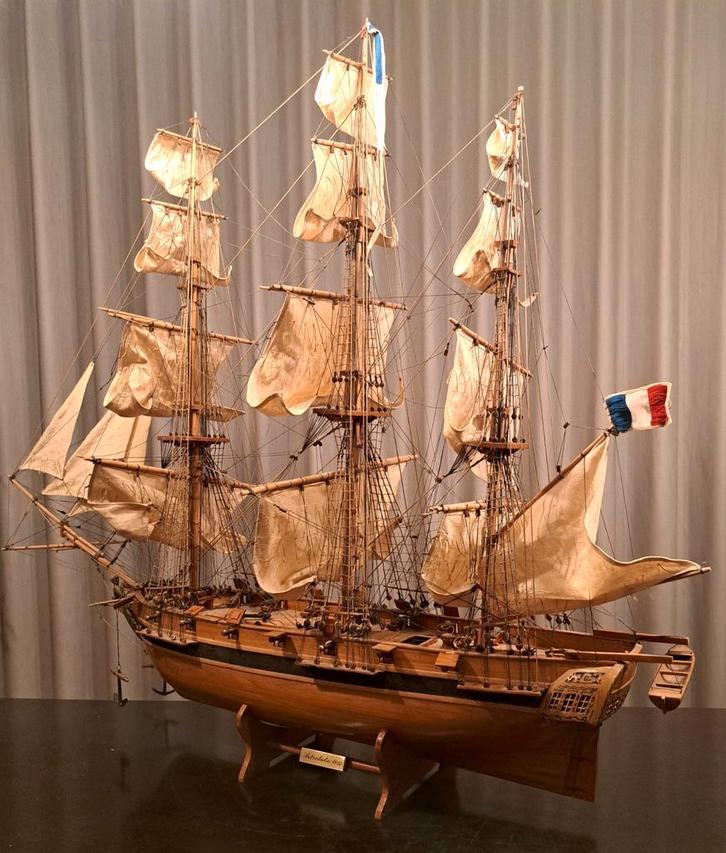 Prachtig houten model zeilschip Astrolabe 1812, Hobby en Vrije tijd, Modelbouw | Boten en Schepen, Gebruikt, Overige merken, Ophalen