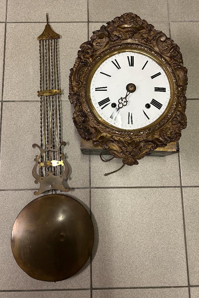 Klok voor Herstelling of Onderdelen - 6Kg , veel geel koper, Antiek en Kunst, Antiek | Klokken, Ophalen of Verzenden