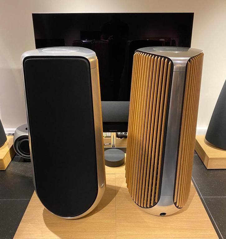 Bang & Olufsen Beolab 50 Alu/Eik 2100 watt - B&O, Audio, Tv en Foto, Luidsprekerboxen, Zo goed als nieuw, Front, Rear of Stereo speakers