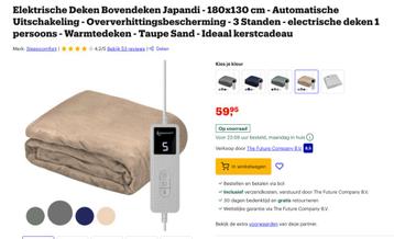 Elektrisch deken 180x130 - nooit gebruikt beschikbaar voor biedingen