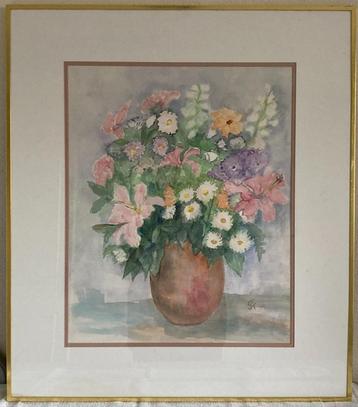 SCHILDERIJ VAAS MET BLOEM 80X70 cm beschikbaar voor biedingen