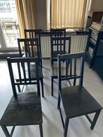 6 zwarte ikea stoelen, Huis en Inrichting, Ophalen, Gebruikt