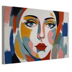 Gezicht vrouw Henri Matisse stijl canvas 60x40cm - 18mm., Minder dan 50 cm, Nieuw, Print, 50 tot 75 cm