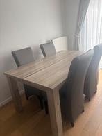 Eetkamer met vitrine kast, Ophalen, Zo goed als nieuw, 4 tot 6 stoelen
